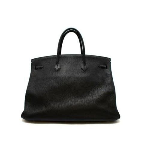 hermes black togo leather birkin 40 cm handbag phw
